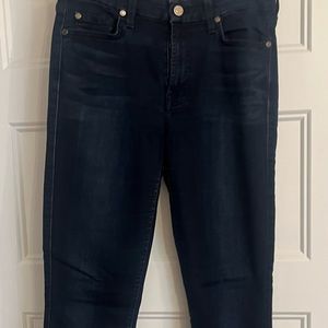 7 For All Mankind SLIM ILLUSION ANKLE SKINNY IN TWILIGHT BLUE size 28
